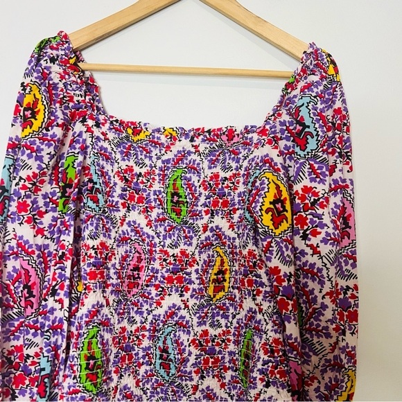 RHODE ALICIA PRINTED PAISLEY BLOUSE SIZE - Picture 7 of 12